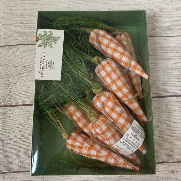 Rachel Ashwell The Farmhouse Plaid Carrot Garland Raffia Leaves Easter D… - Picture 9 of 13